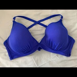 SHADE & SHORE Blue Bathing Suit Top Size 38DD